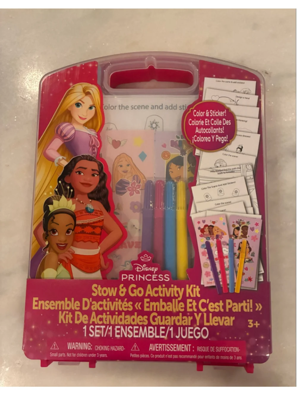 Disney Princess Learning Toys One Size Pink Purple Activity Kit travel set